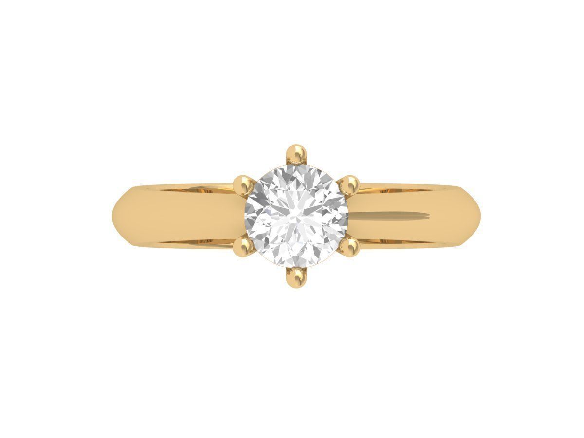 Single Stone Solitaire Ring 3D print model_1