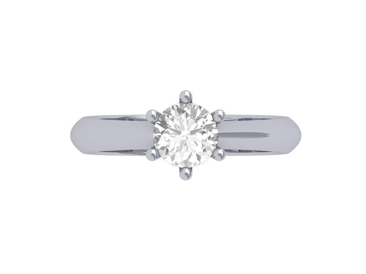 Single Stone Solitaire Ring 3D print model_3