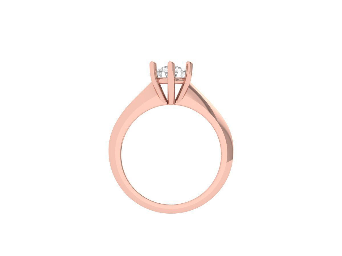 Single Stone Solitaire Ring 3D print model_9