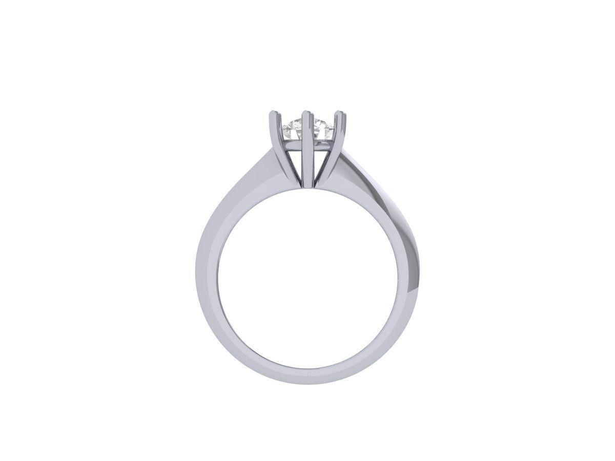 Single Stone Solitaire Ring 3D print model_10