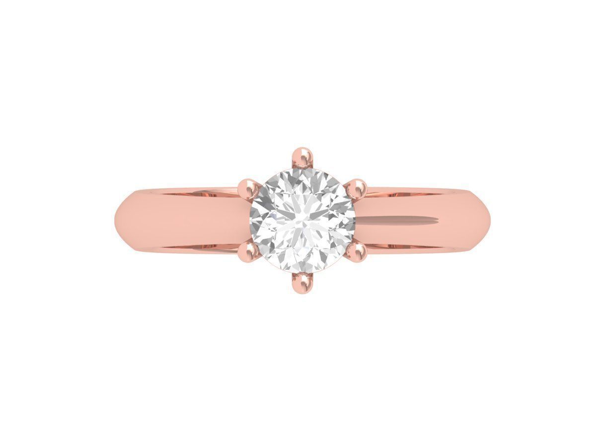 Single Stone Solitaire Ring 3D print model_2