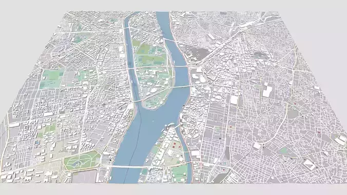 Cityscape Cairo Egypt fragment city 3D model
