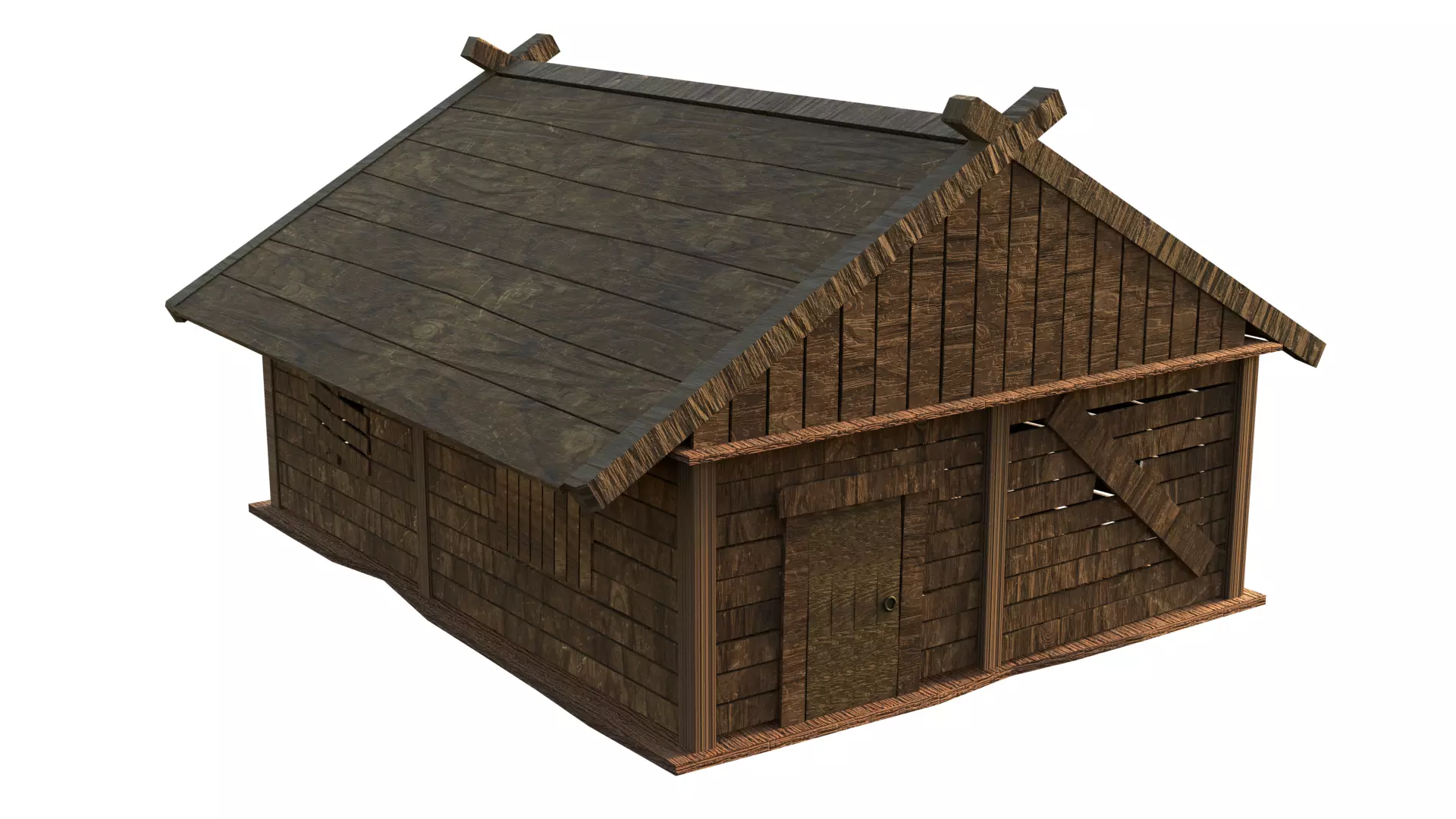 wooden house3 Low-poly 3D model_0