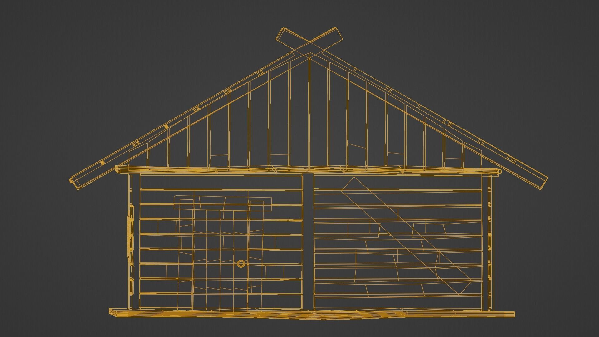 wooden house3 Low-poly 3D model_6