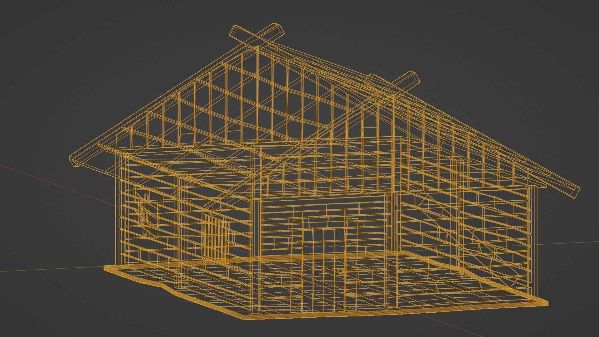 wooden house3 Low-poly 3D model_8