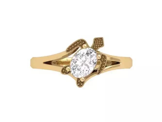 Tortoise Oval Ring 3D print model
