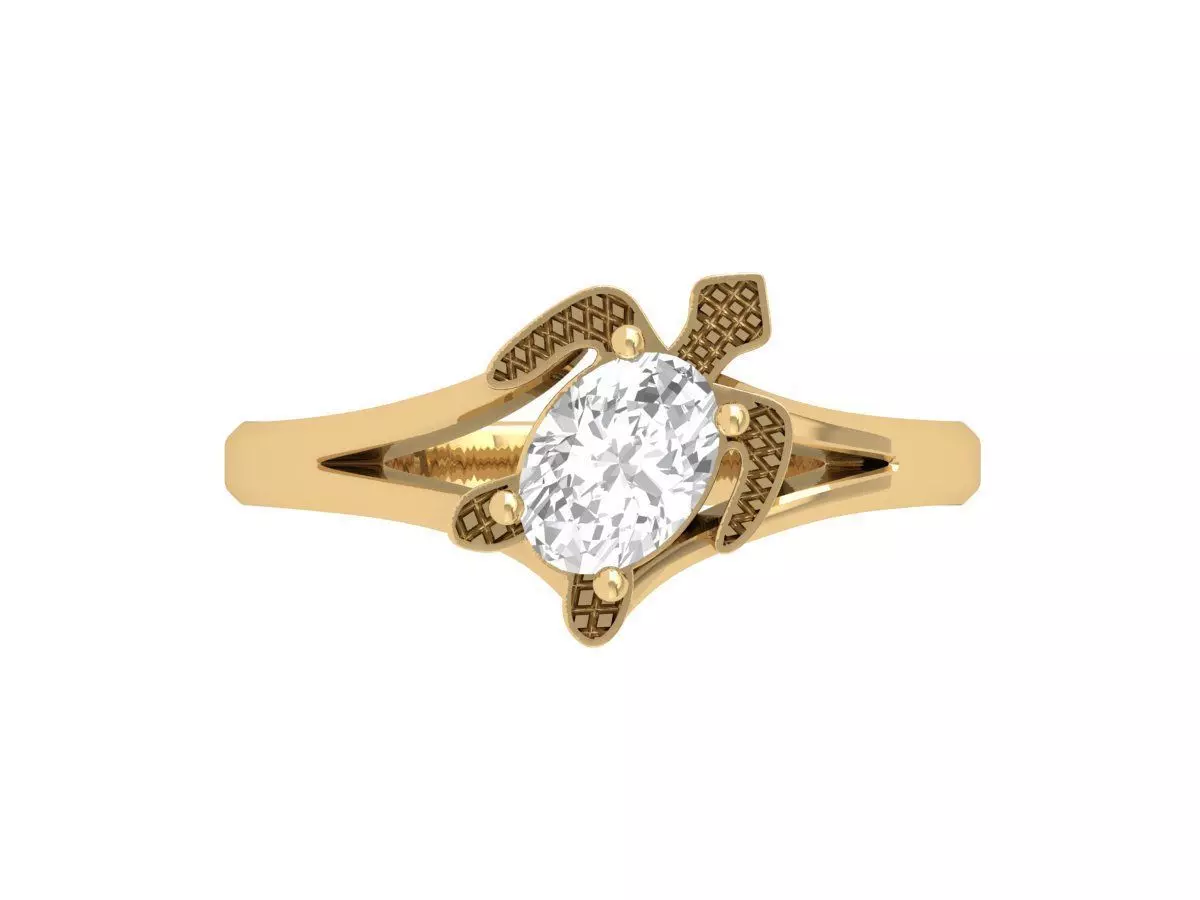 Tortoise Oval Ring 3D print model