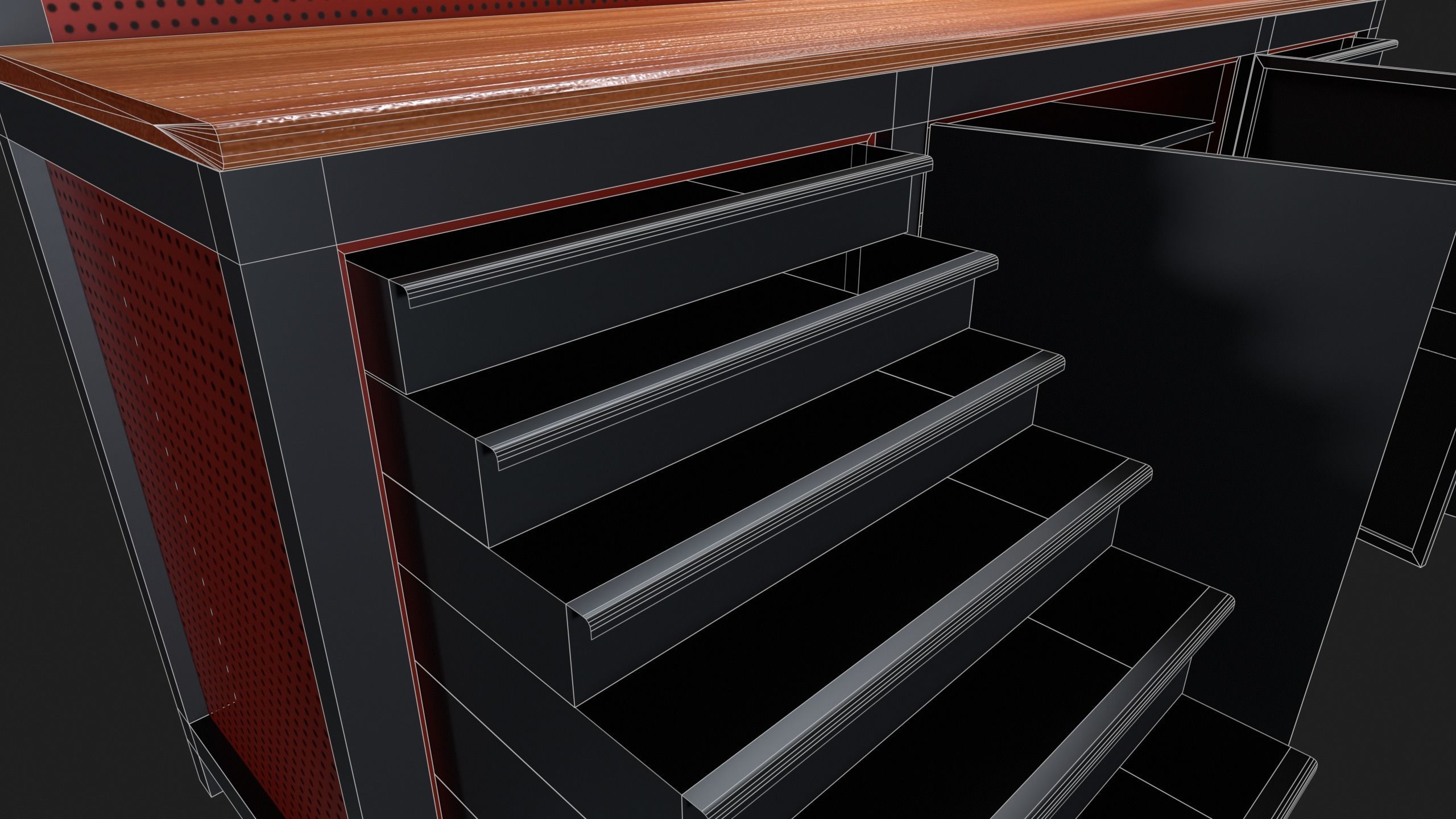 Industrial Work Bench Low-poly 3D model_10