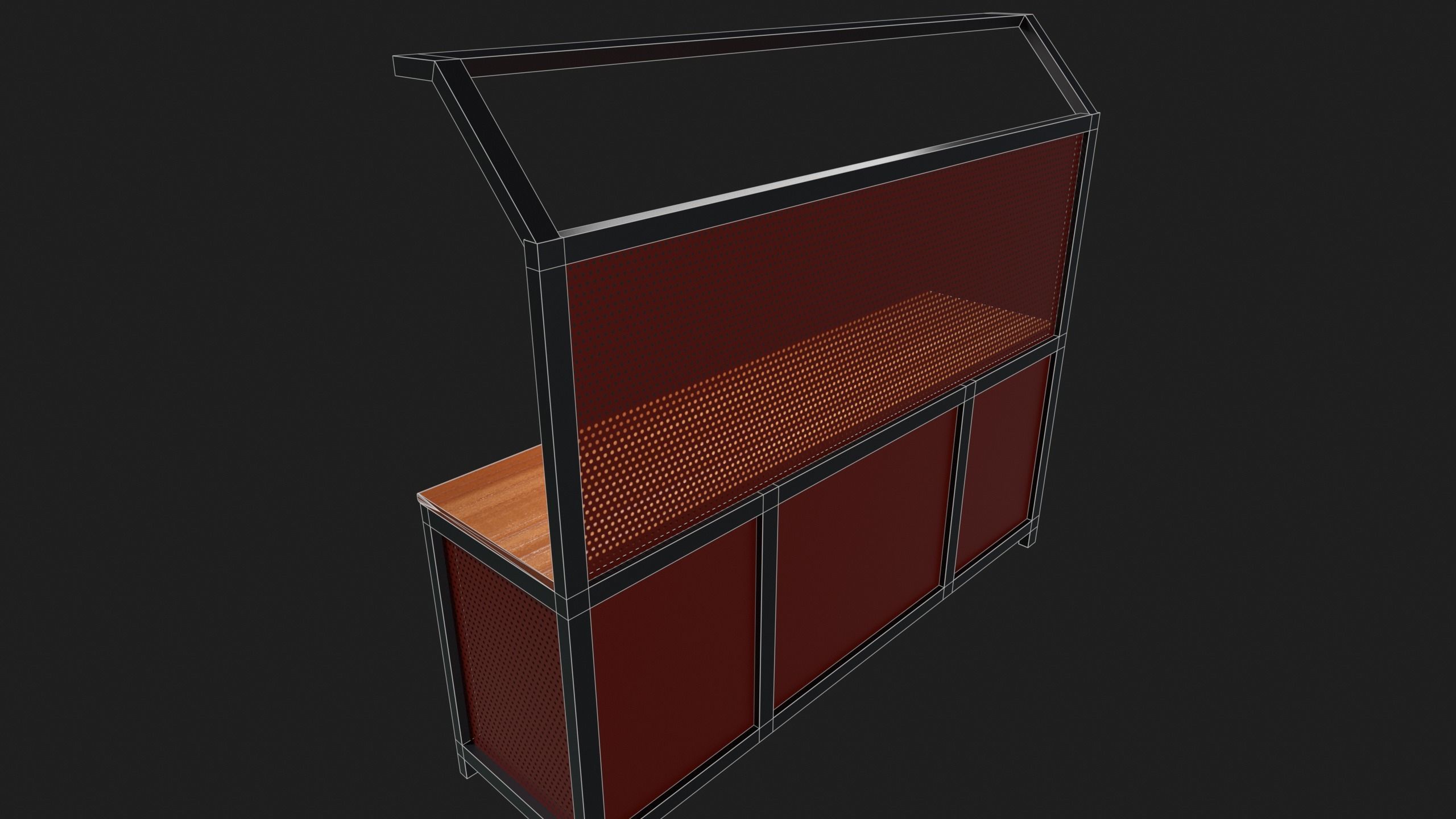 Industrial Work Bench Low-poly 3D model_6