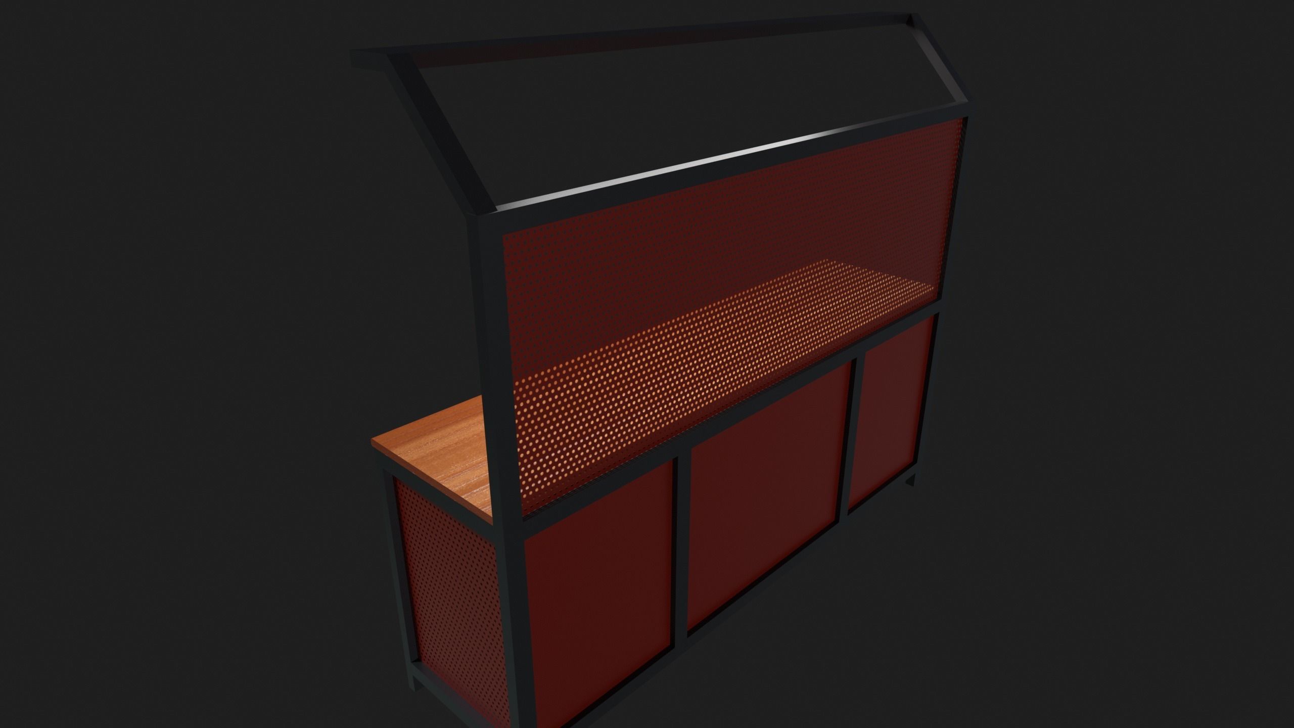 Industrial Work Bench Low-poly 3D model_5