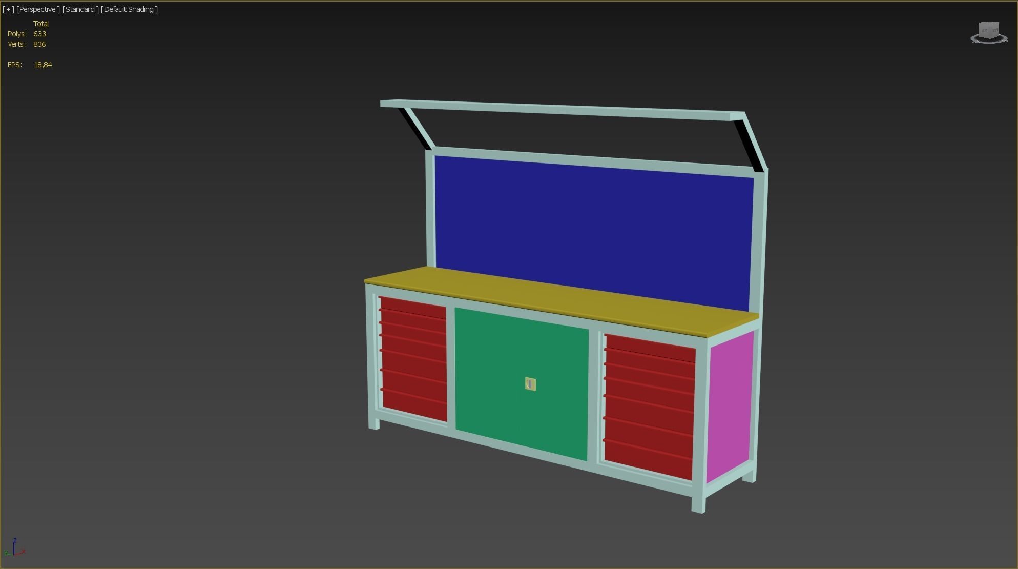 Industrial Work Bench Low-poly 3D model_11