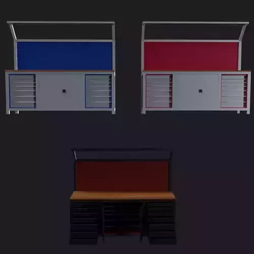 Industrial Work Bench Low-poly 3D model