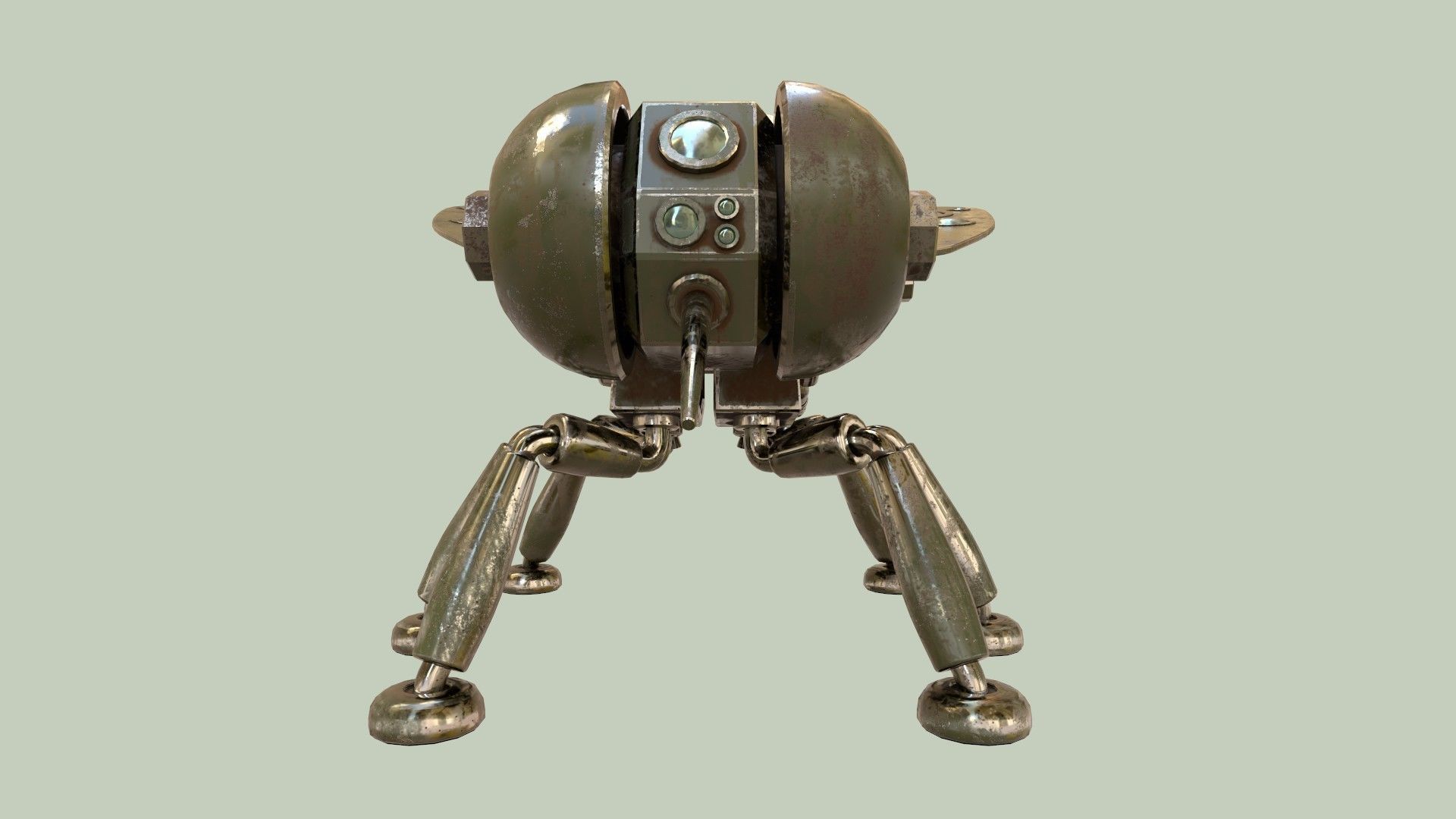 Stylized Robot Mosquito Low-poly 3D model_3