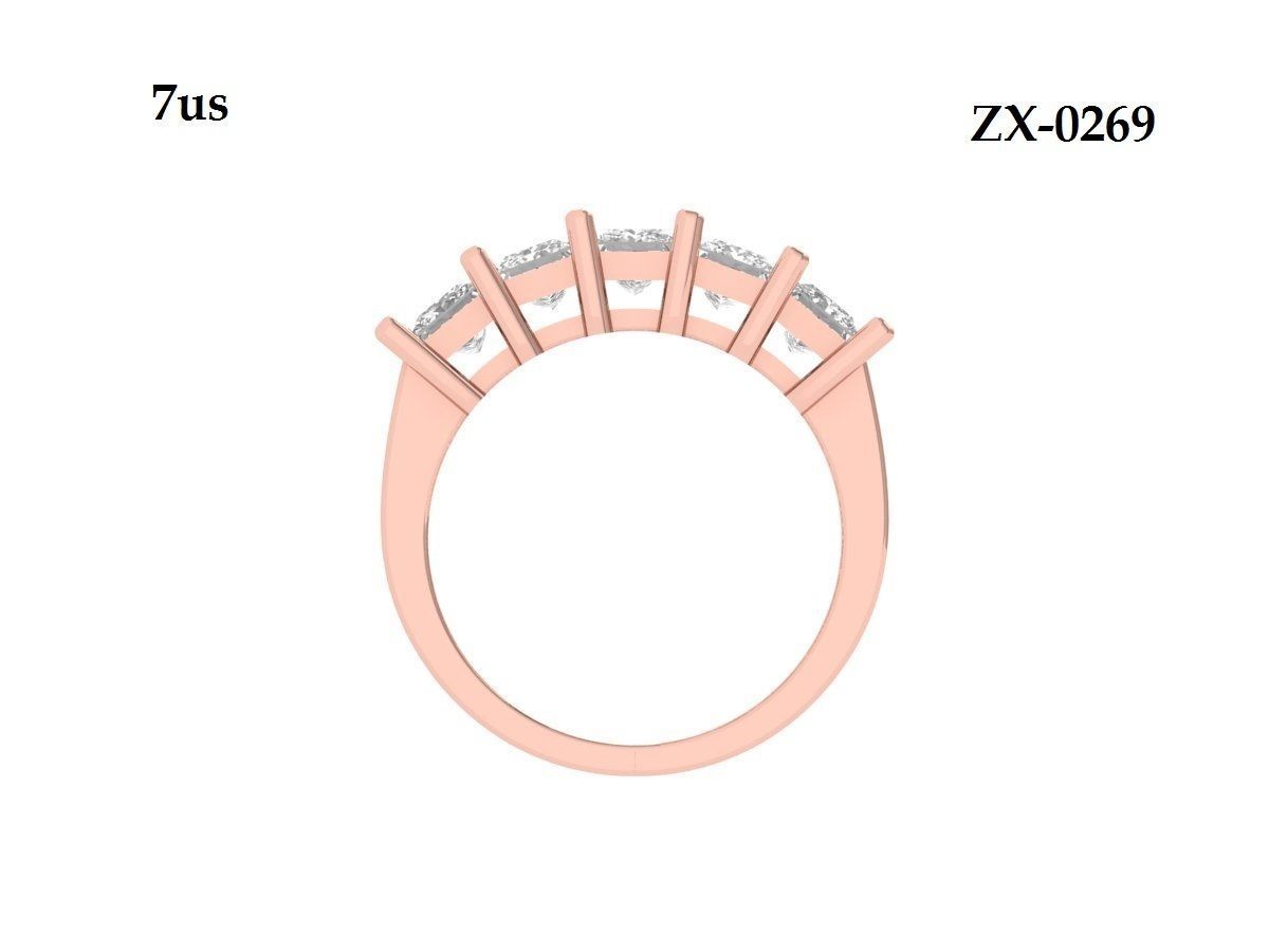 5 Stone Princess Band 3D print model_9