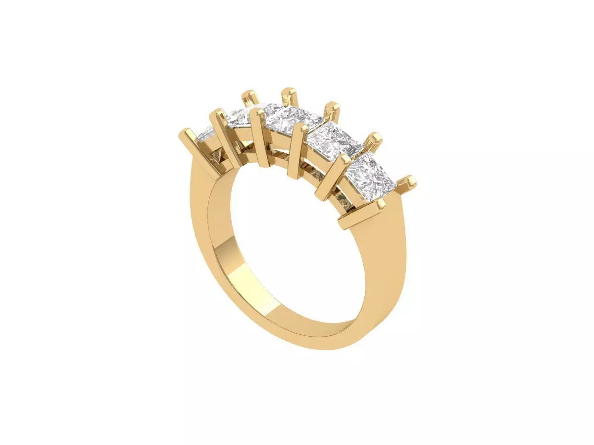 5 Stone Princess Band 3D print model_0