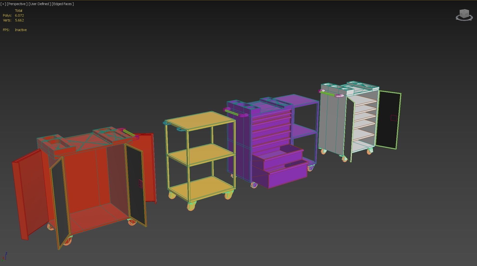 tool cabinet set Low-poly 3D model_16