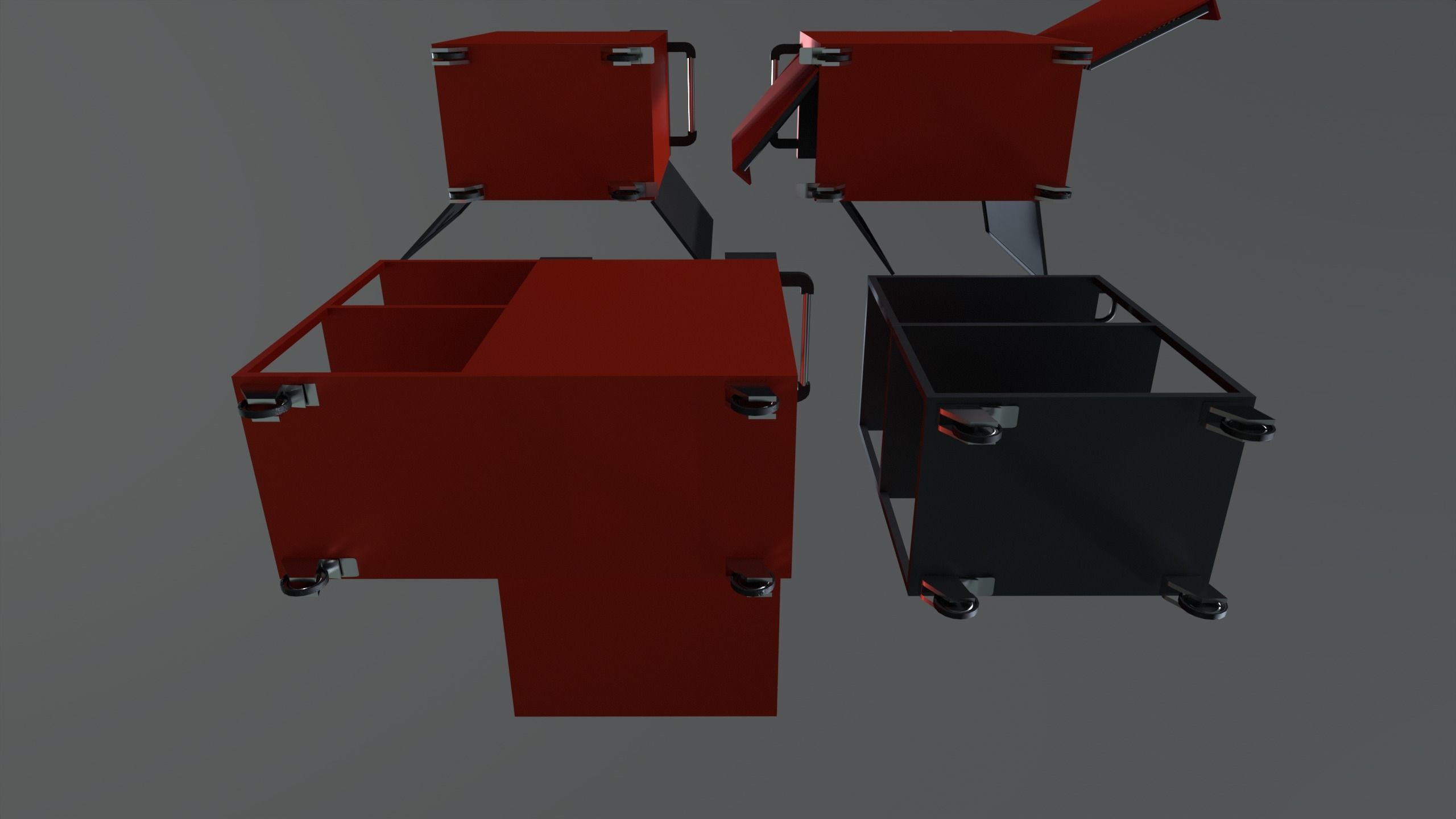 tool cabinet set Low-poly 3D model_14