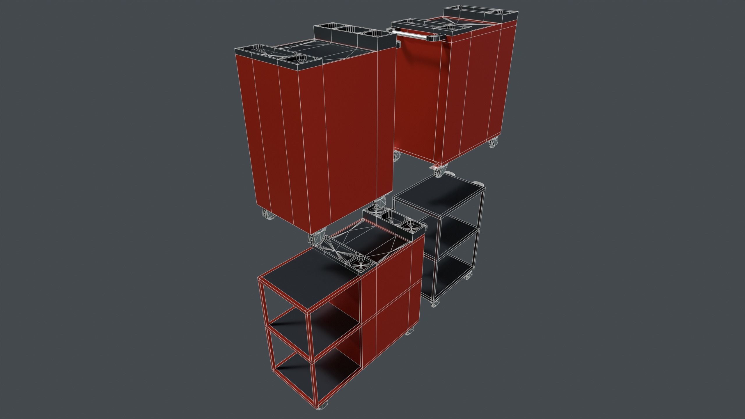 tool cabinet set Low-poly 3D model_8