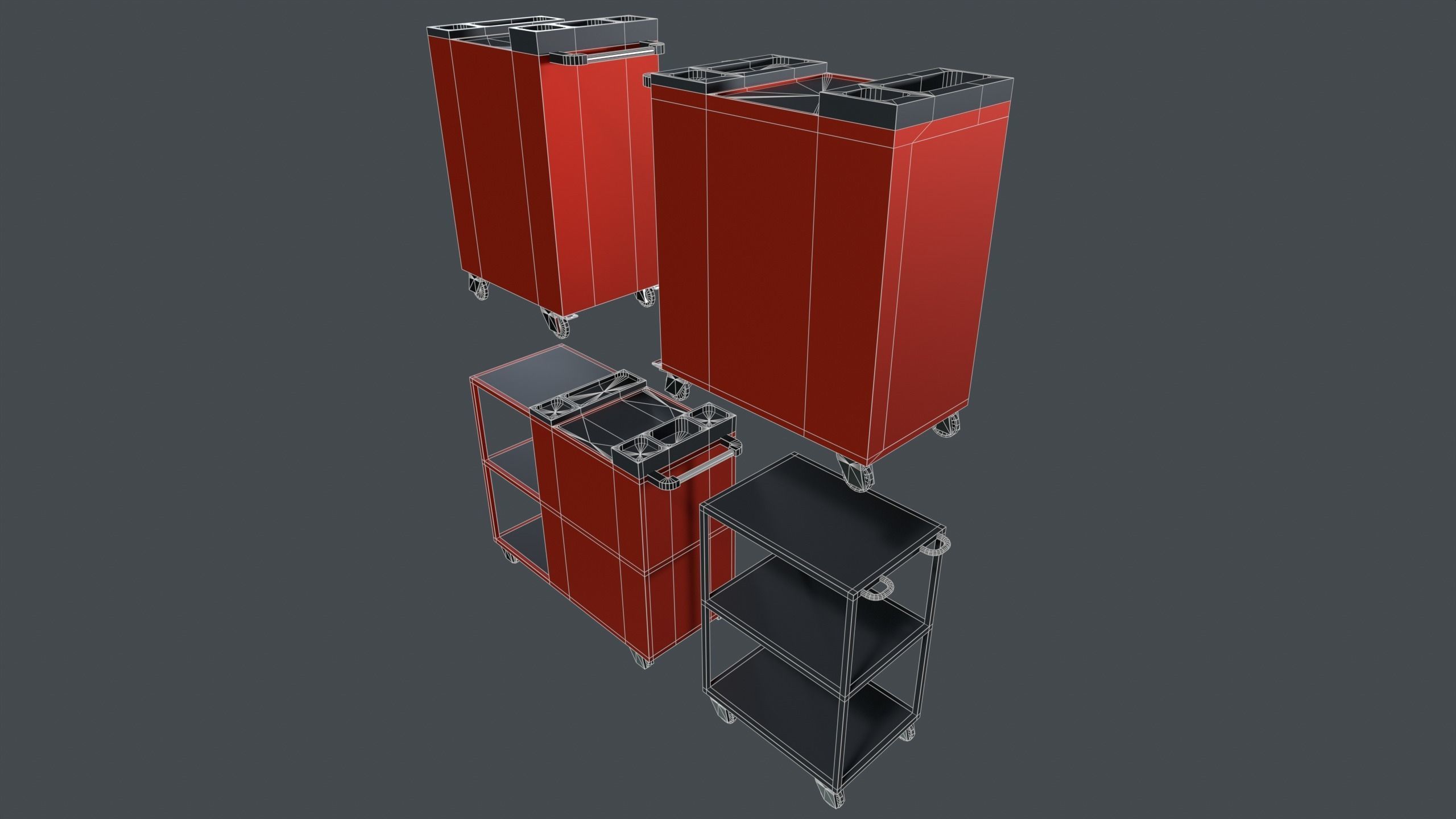 tool cabinet set Low-poly 3D model_10
