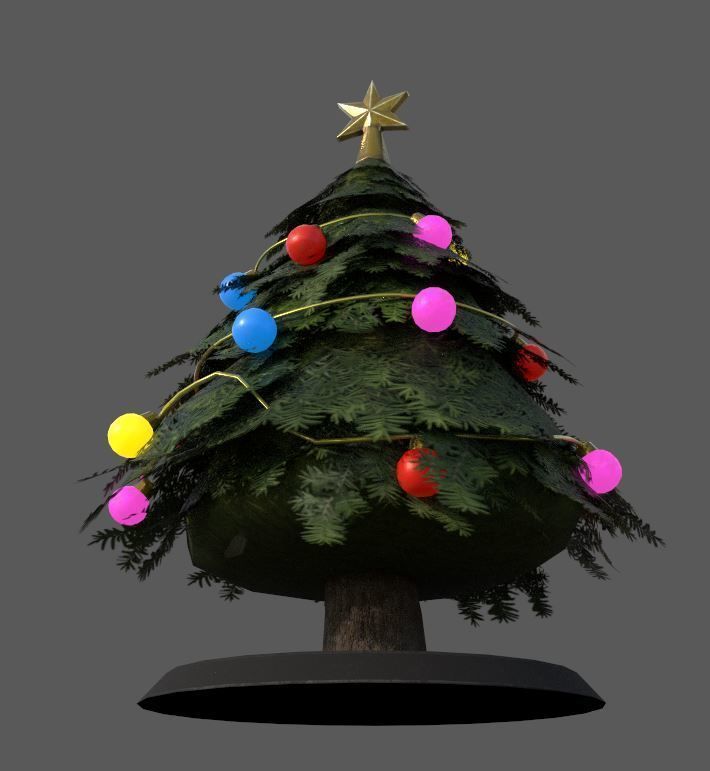 Chrismas Tree with decoration 3D model_3
