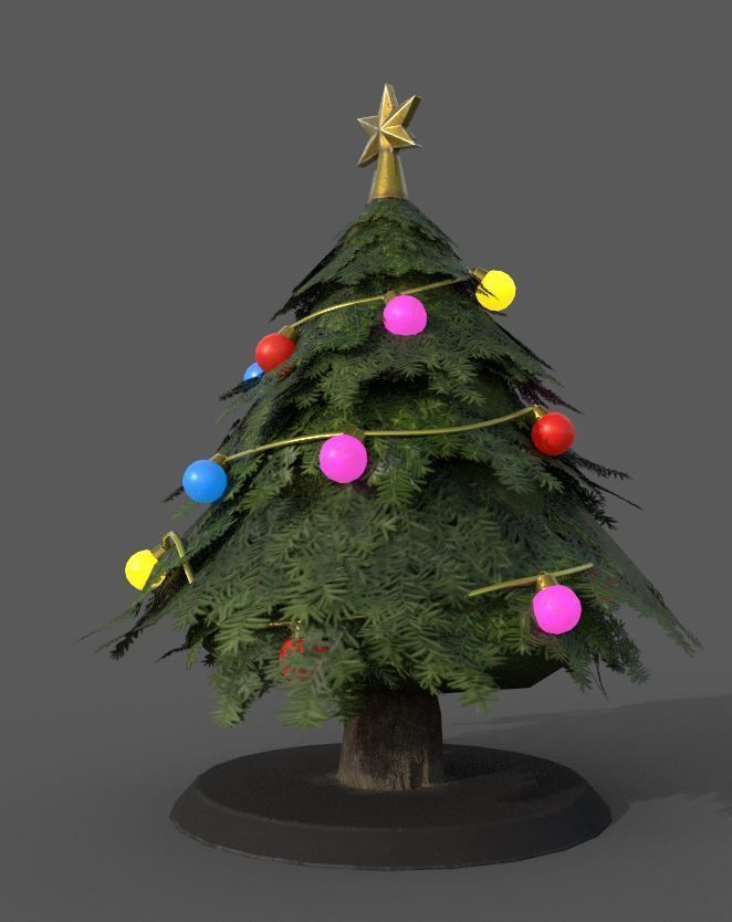 Chrismas Tree with decoration 3D model_2