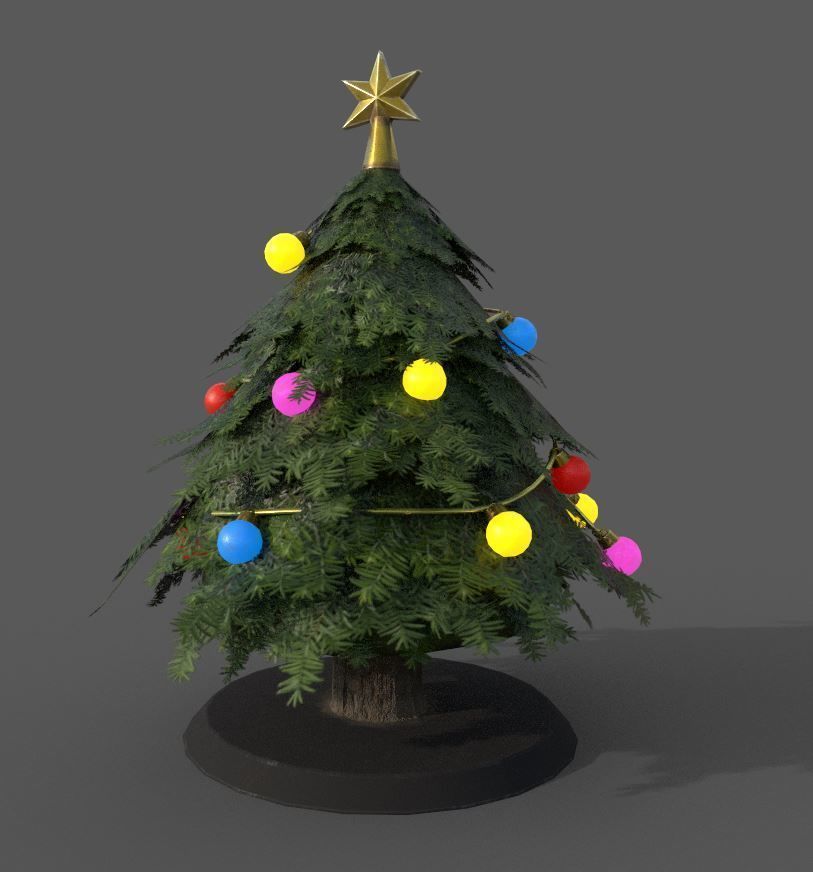 Chrismas Tree with decoration 3D model_6