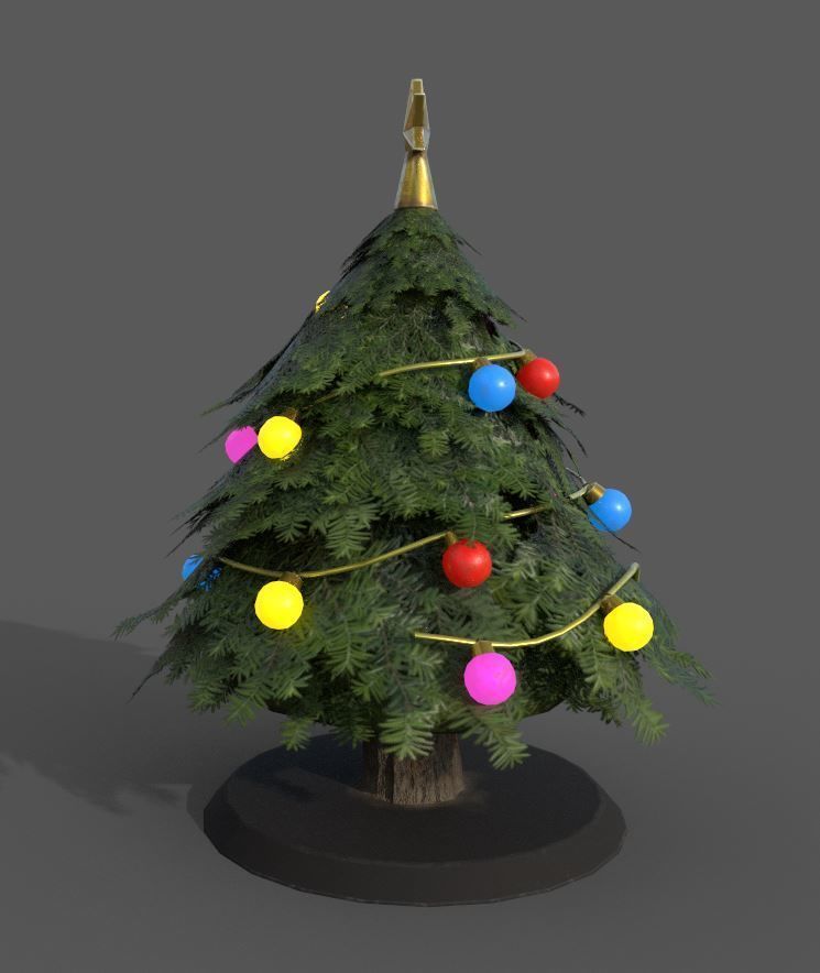 Chrismas Tree with decoration 3D model_5