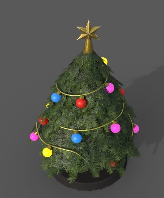 Chrismas Tree with decoration 3D model_4