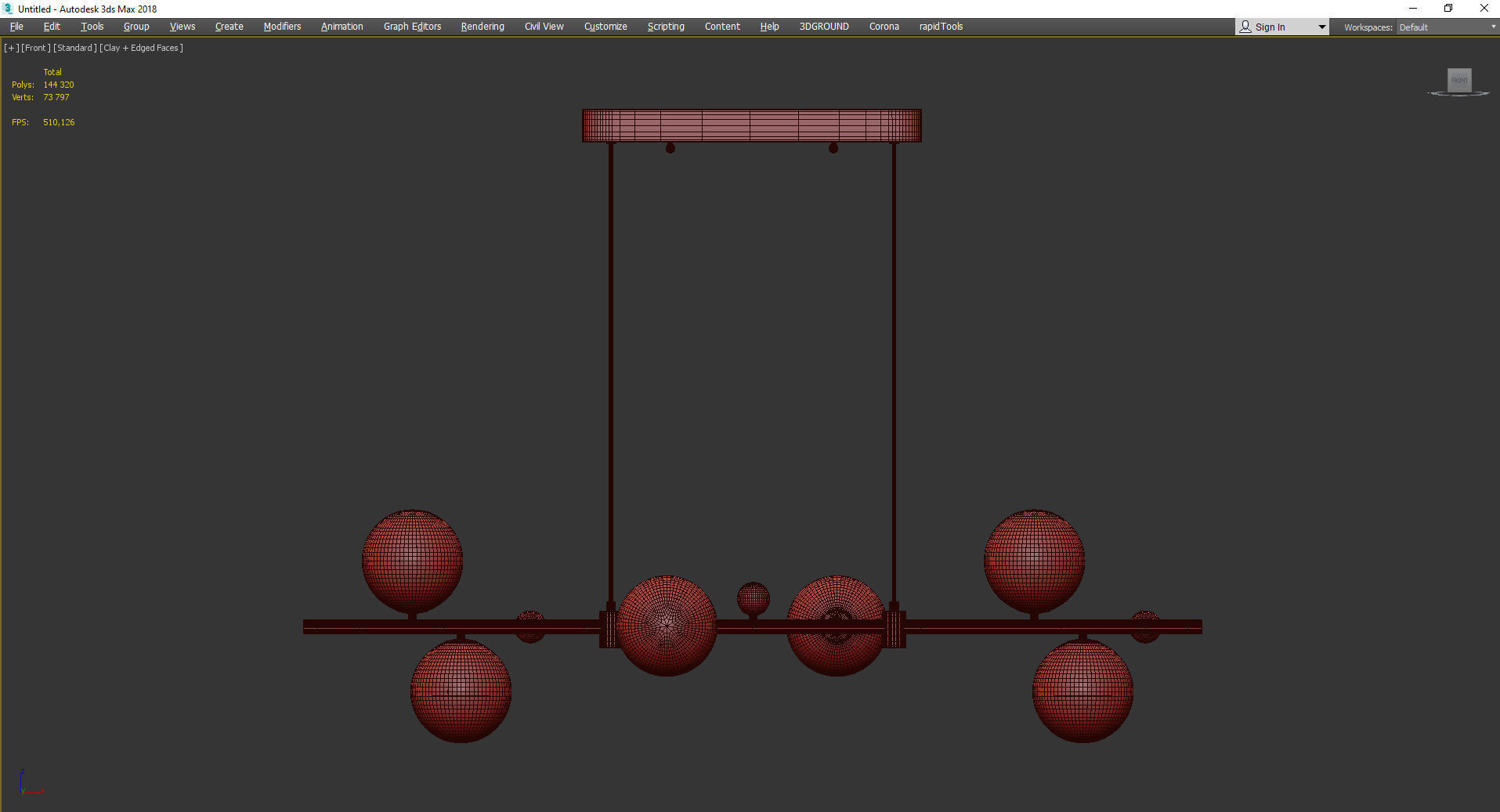 MAKE LINE CHANDELIER Low-poly 3D model_3
