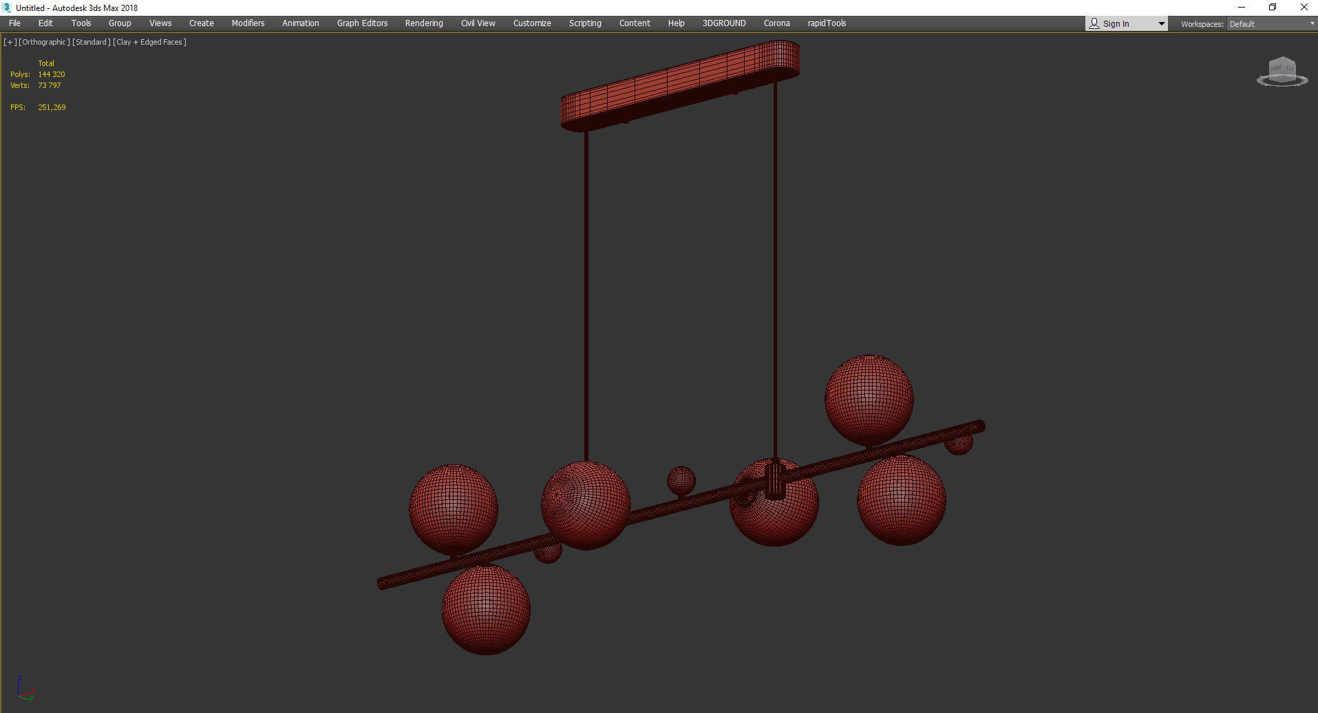 MAKE LINE CHANDELIER Low-poly 3D model_4