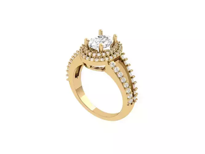 Oval solitaire Engagement Ring 3D print model