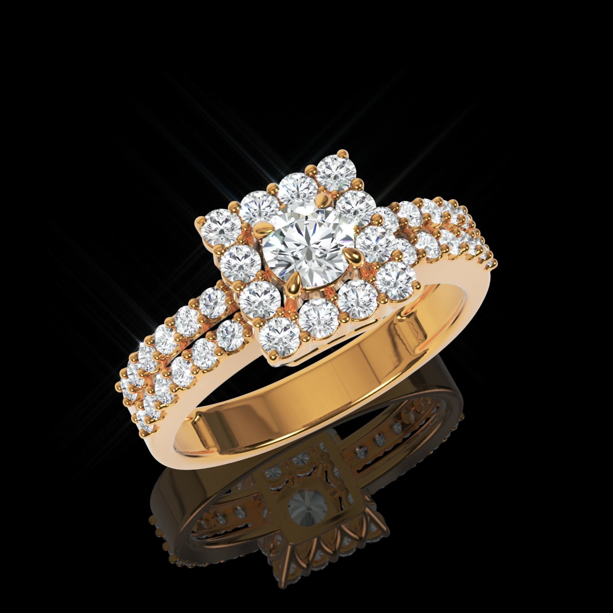 Wedding halo ring 3D print model