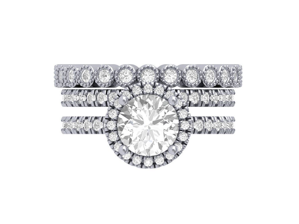 Solitaire-Ring-Bridal-Set 3D print model_2