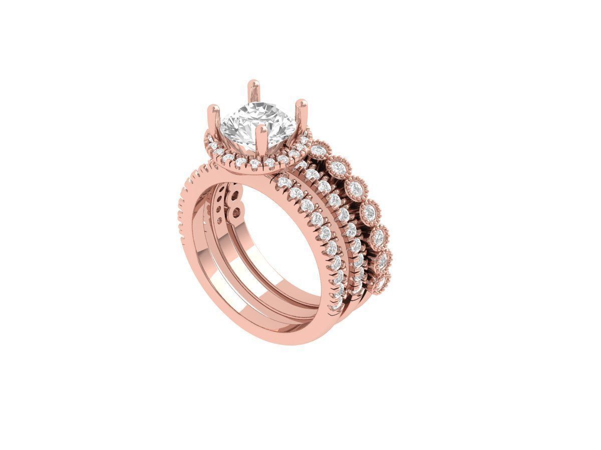 Solitaire-Ring-Bridal-Set 3D print model_4