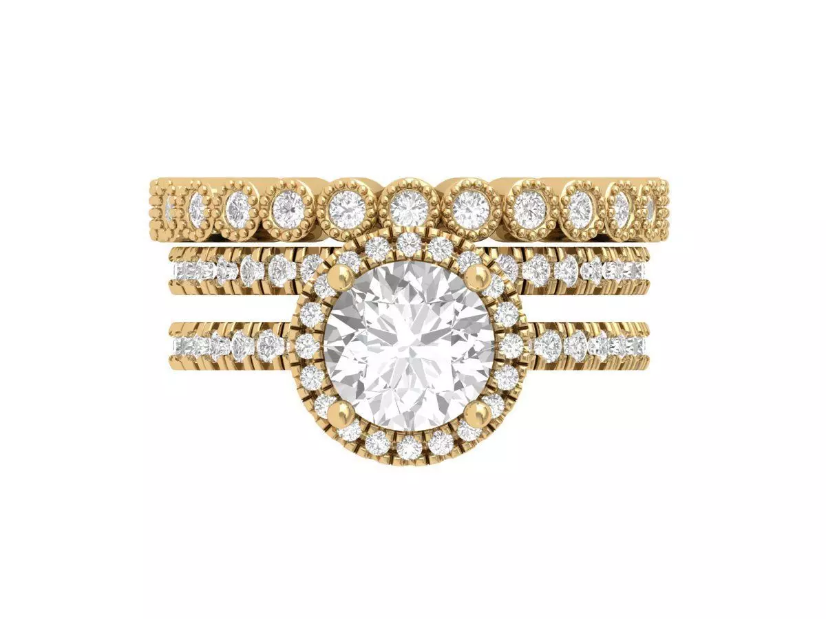 Solitaire-Ring-Bridal-Set 3D print model_0