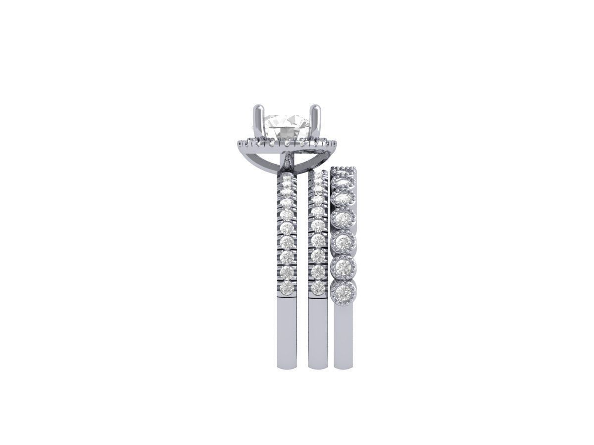 Solitaire-Ring-Bridal-Set 3D print model_8