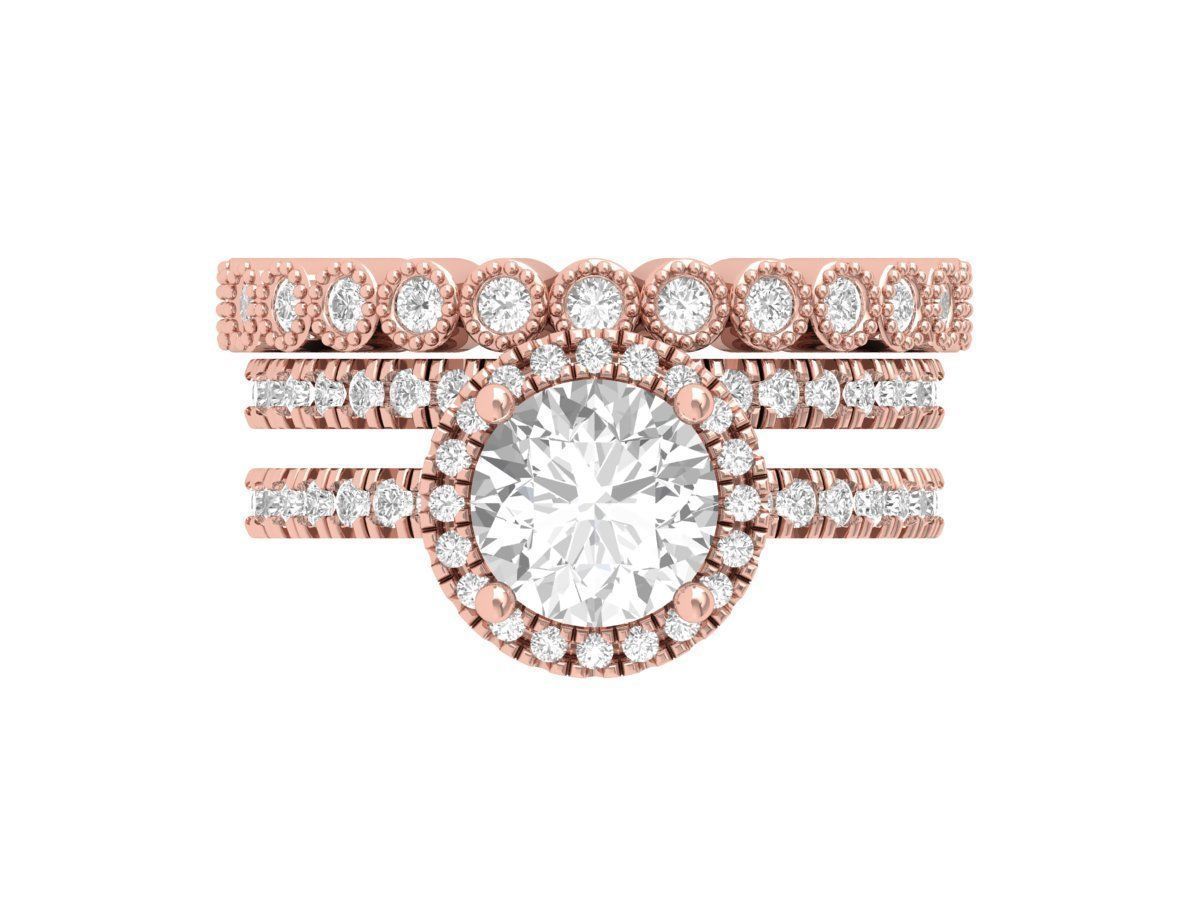 Solitaire-Ring-Bridal-Set 3D print model_1