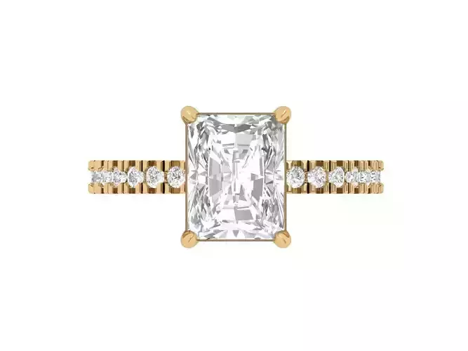 Radiant solitaire Engagement Ring
