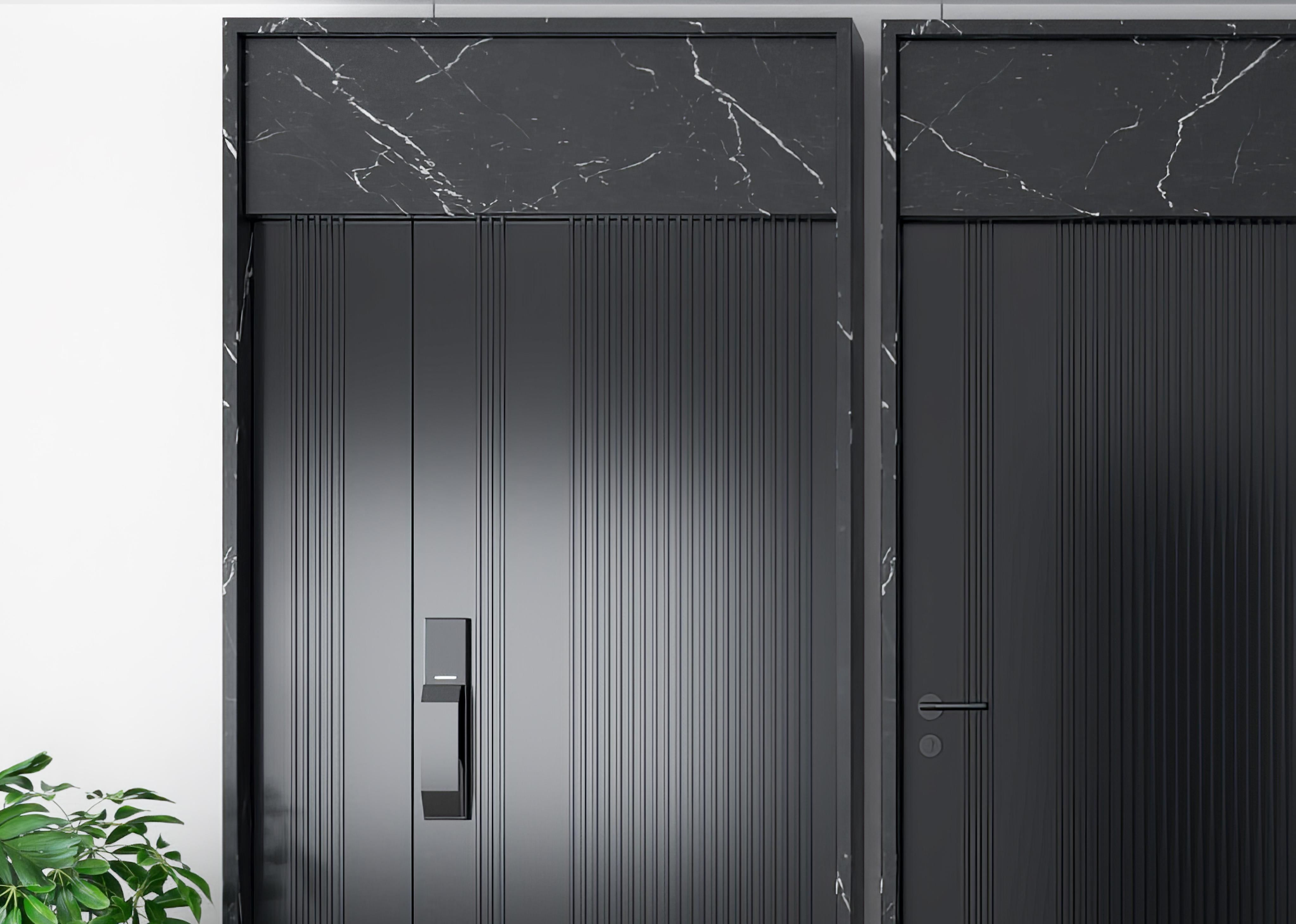 anti-theft Modern entry door 3D model_1