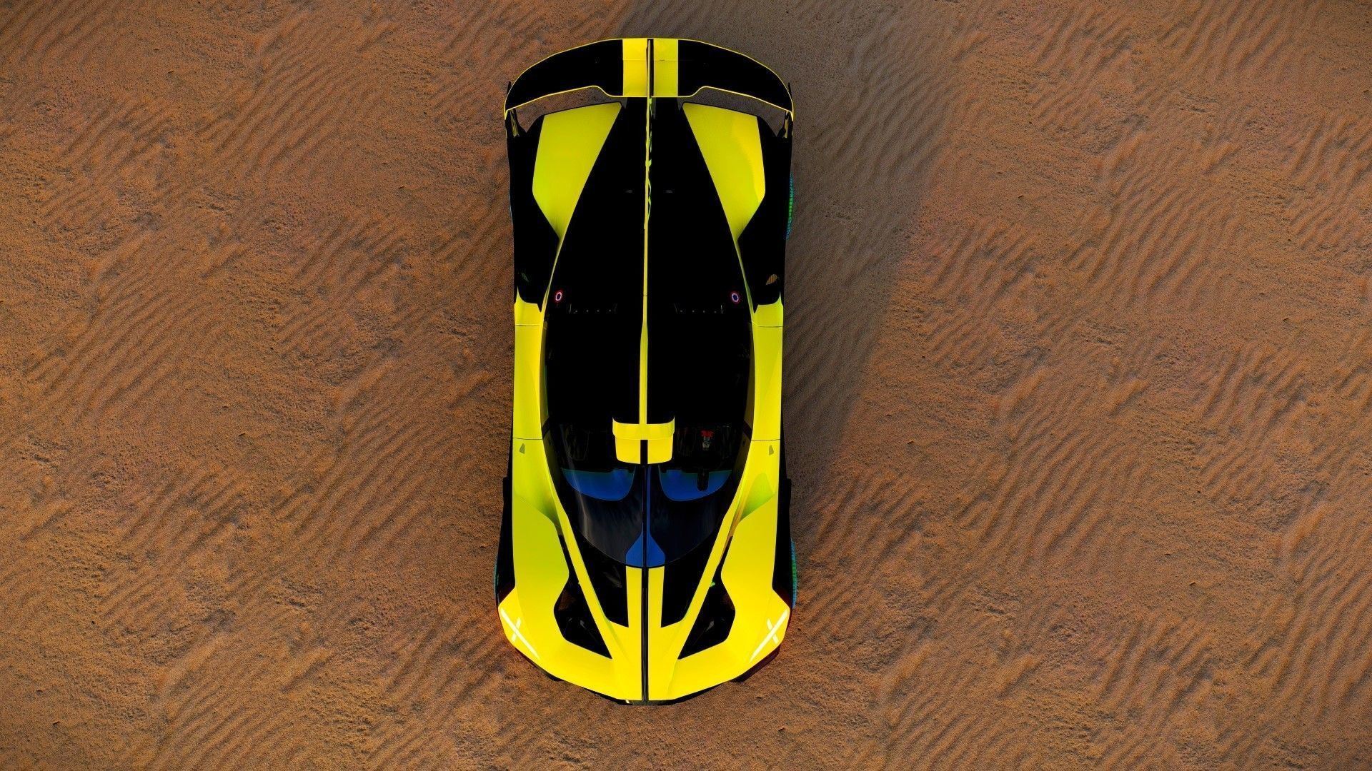 Bugatti 2023 3D model sports car Bugati Bolide  Low-poly 3D model_9