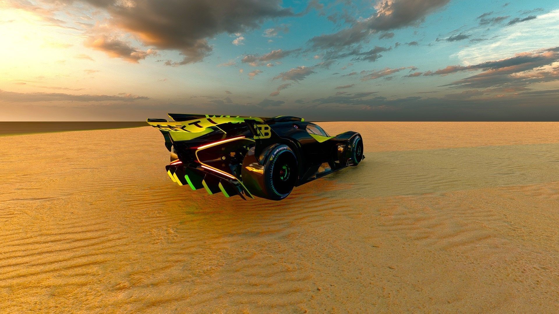 Bugatti 2023 3D model sports car Bugati Bolide  Low-poly 3D model_2