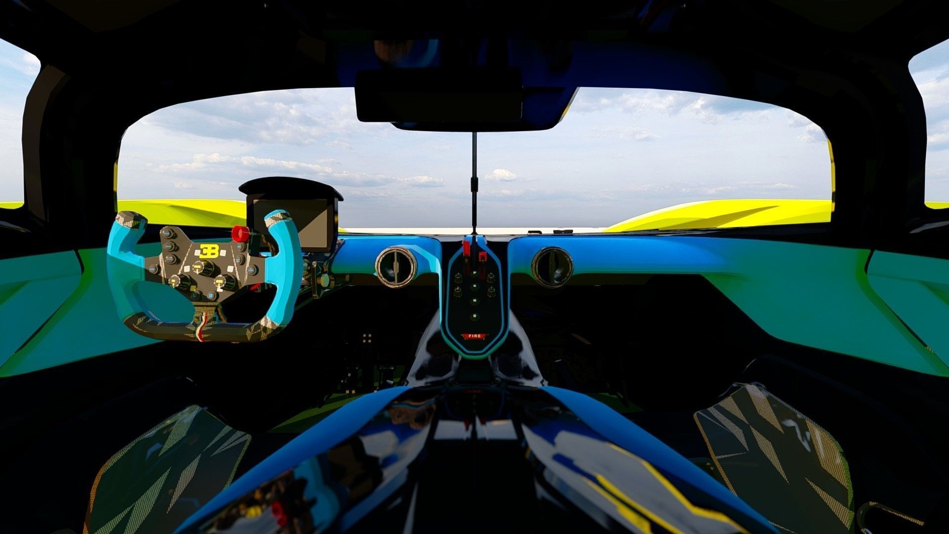 Bugatti 2023 3D model sports car Bugati Bolide  Low-poly 3D model_6