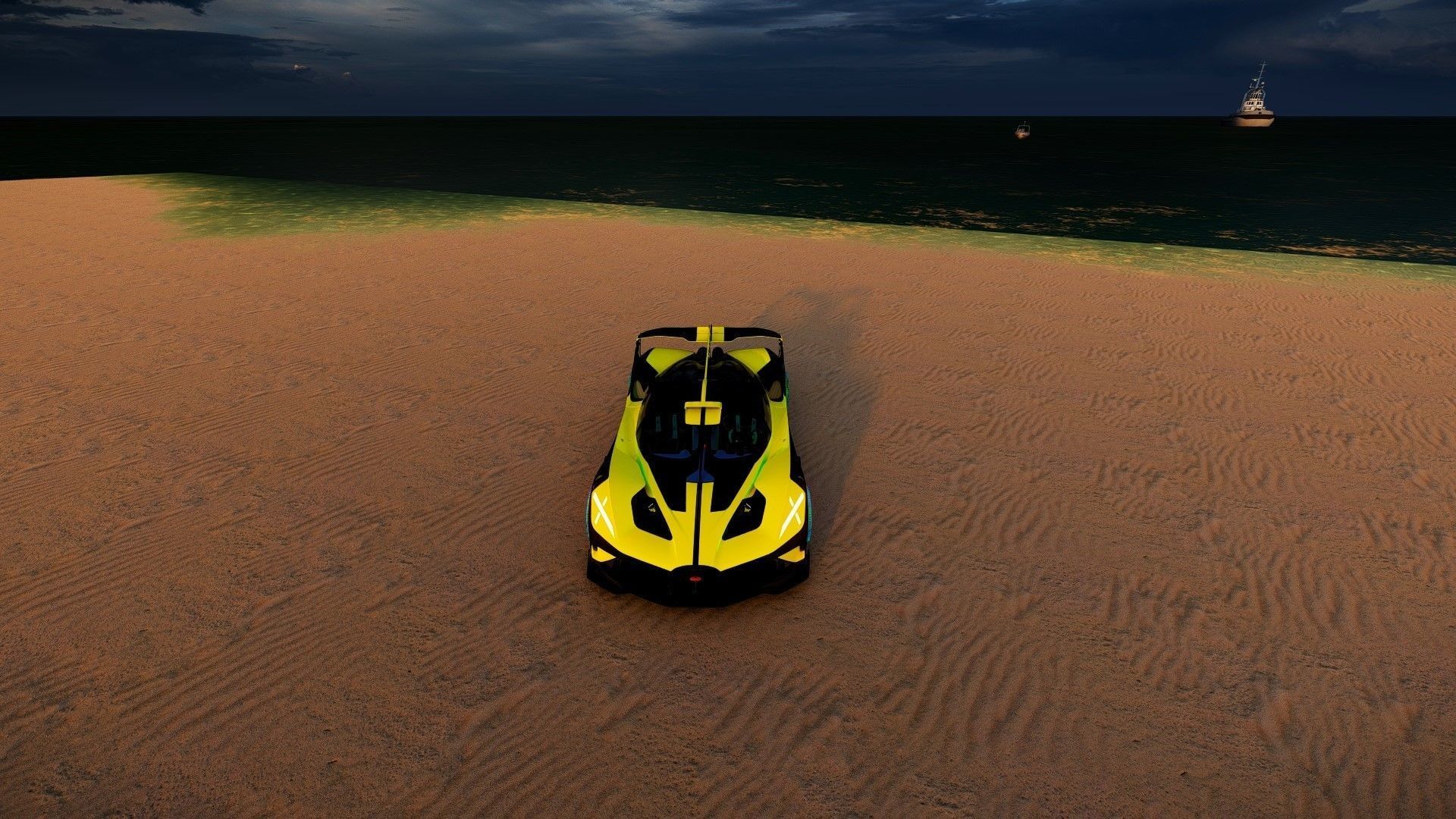 Bugatti 2023 3D model sports car Bugati Bolide  Low-poly 3D model_8