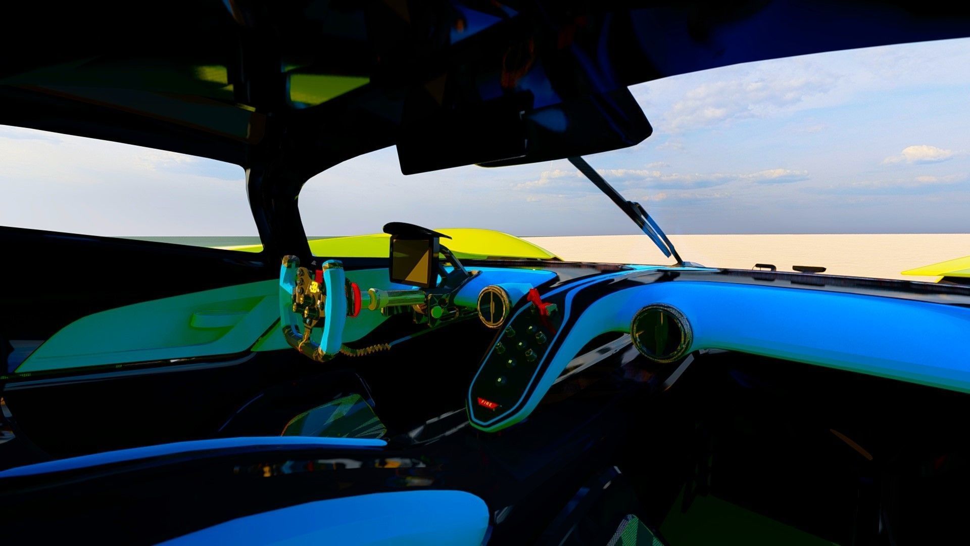 Bugatti 2023 3D model sports car Bugati Bolide  Low-poly 3D model_7