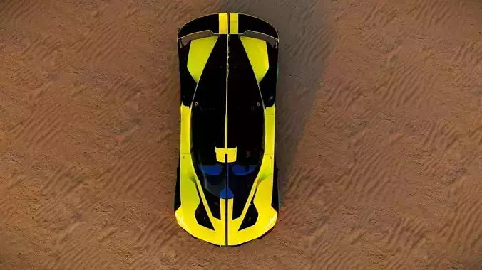 Bugatti 2023 3D model sports car Bugati Bolide  Low-poly 3D model