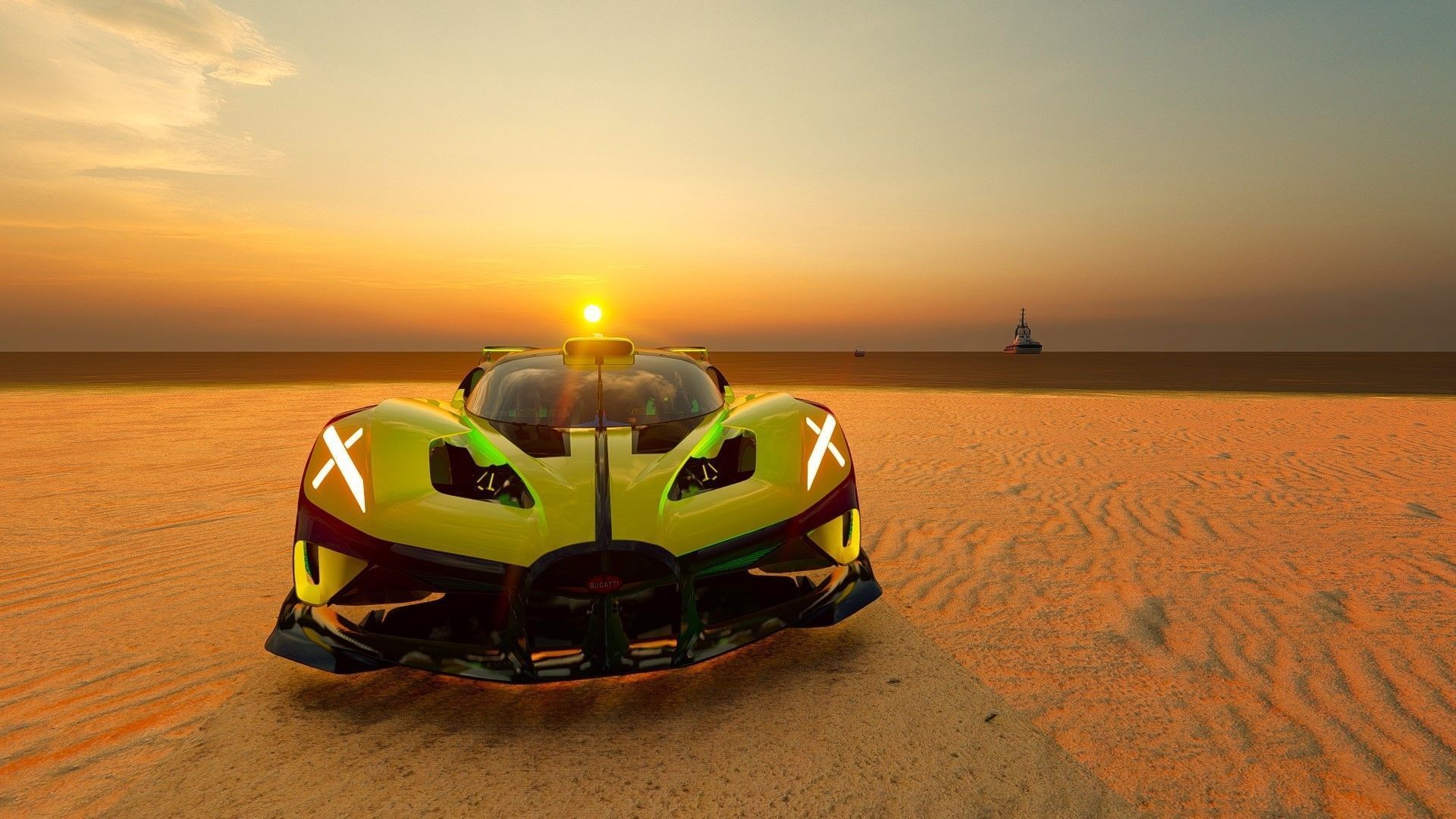 Bugatti 2023 3D model sports car Bugati Bolide  Low-poly 3D model_4