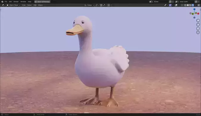 White Duck from Peter Wheat comic book 3D Model Low-poly 3D model