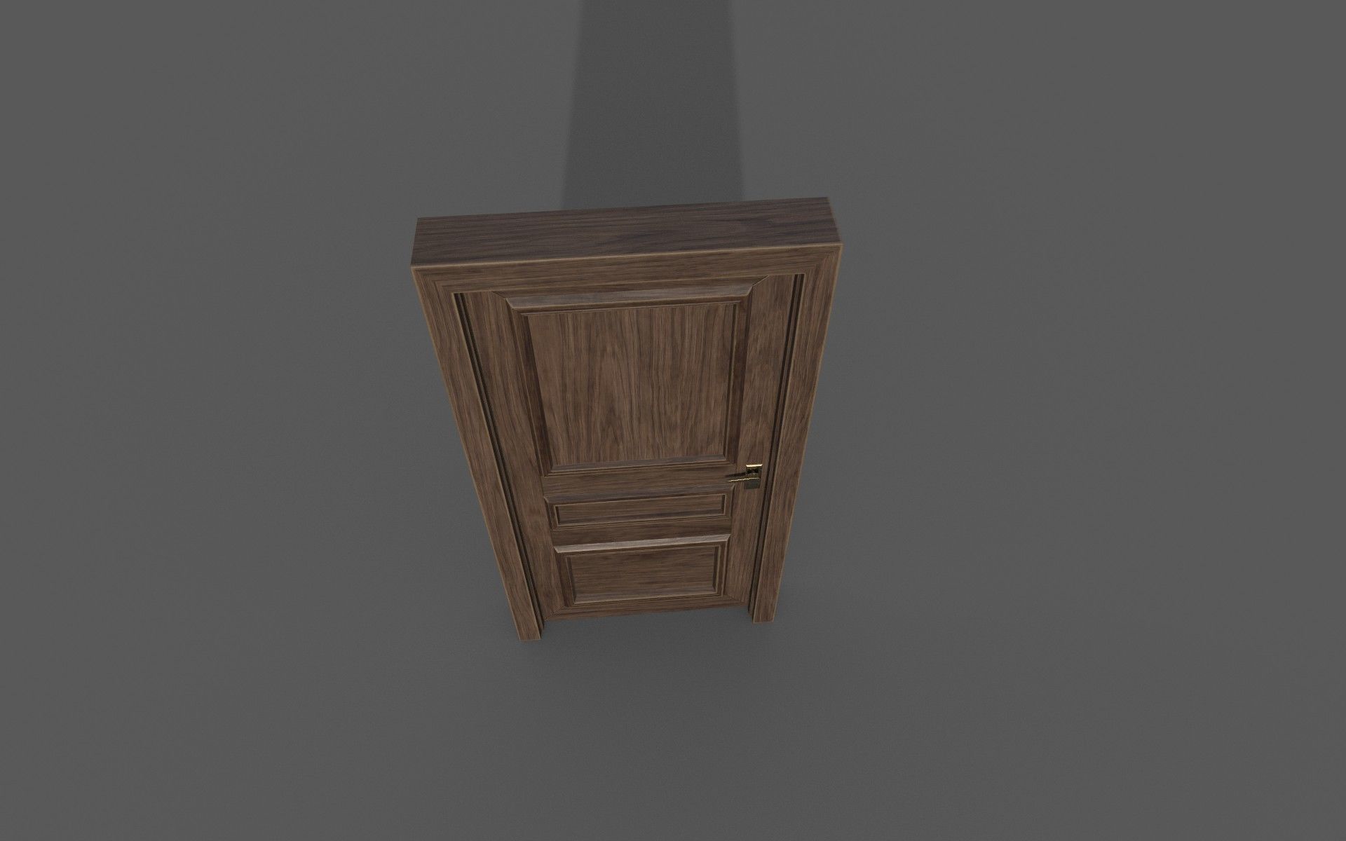 Classic wood door Low-poly 3D model_7