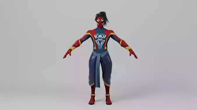 3D Model of Pravitr Prabhakar - The Indian Spiderman Low-poly 3D model
