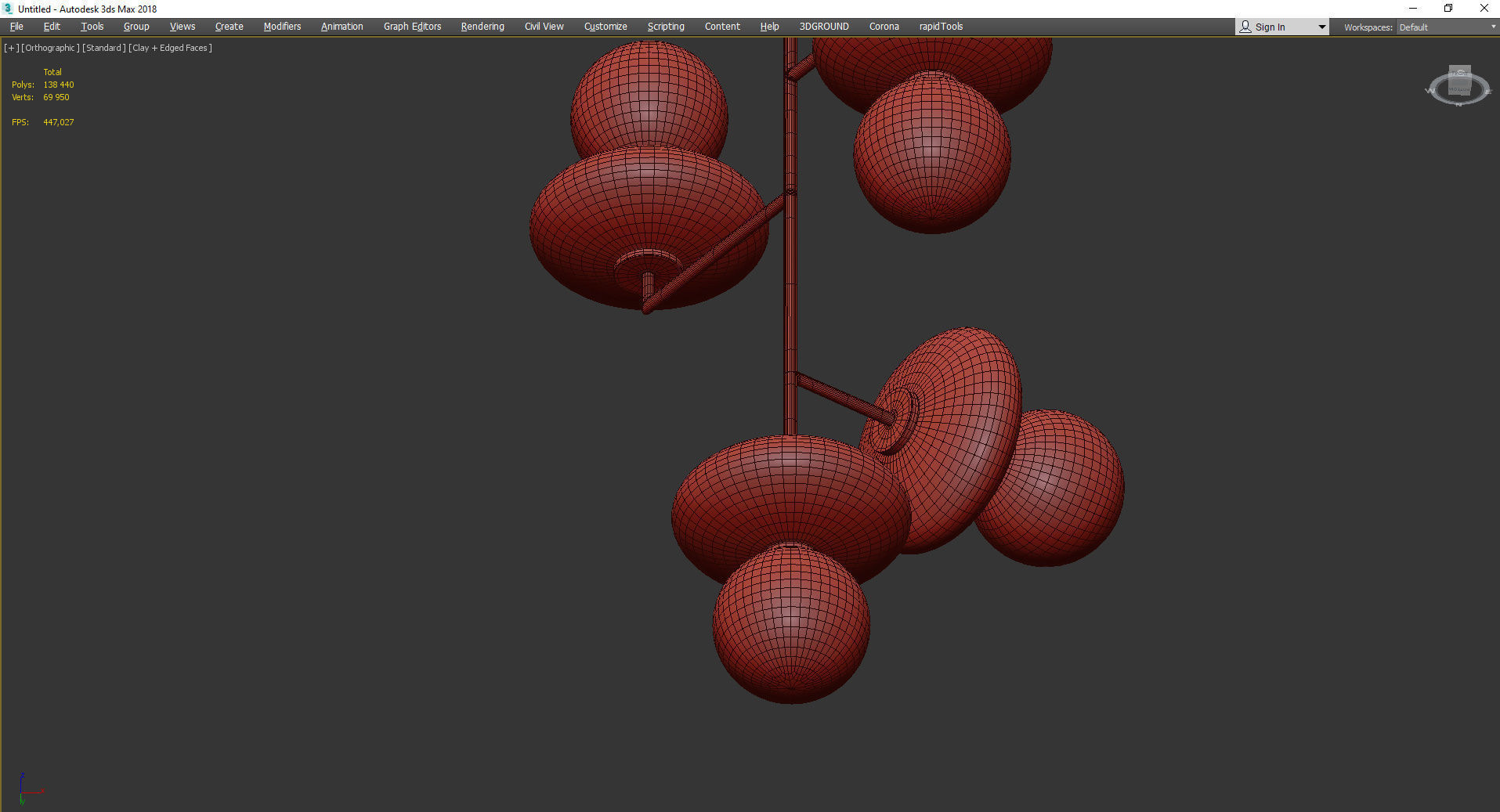 Arteriors Pimpri Chandelier Low-poly 3D model_3